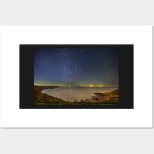 Fall Bay on Gower in Wales at Night Posters and Art